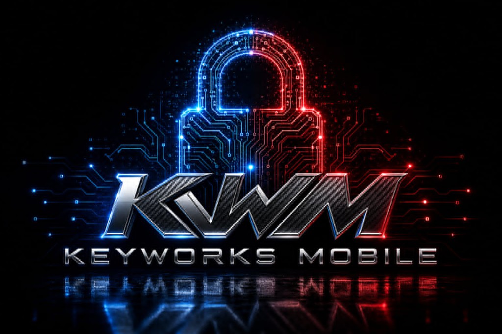 KeyWorks Mobile — circuit padlock logo